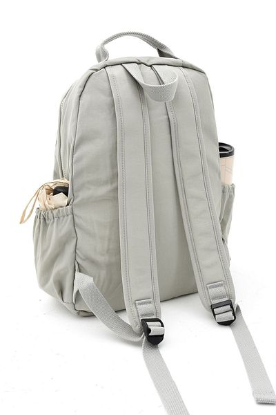 Sanmorris Unisex Crinkle Fabric Multi-Eye Large Laptop School and Backpack - Αδιάβροχο, Ανοιχτό Γκρι Χρώμα