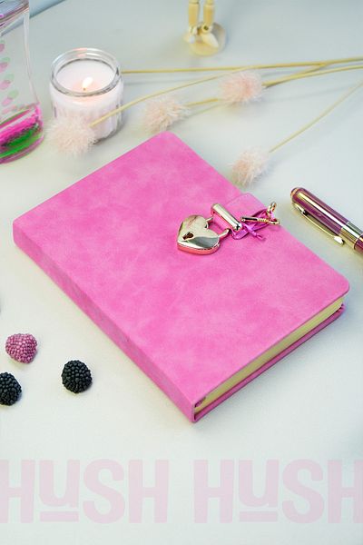 Victoria's Journals Fuchsia Hush Hush 13x18 Locked Notebook