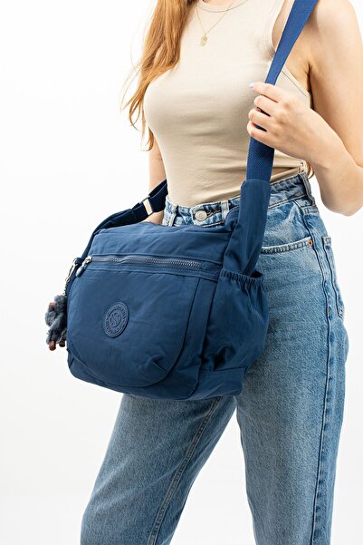 Sanmorris Синя сумка-рюкзак унісекс з перехресними ременями для щоденного використання, шкіри та подорожей - водостійка