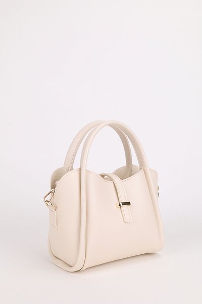 NOTHING Women's Gold Accessory Detailed Three Compartment Design Hand and Shoulder Bag with Removable Makeup Bag Roma