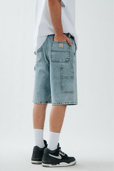 UKHWD SUPPLY Iced Blue Carpenter Denim Jort Men's Urban Shorts