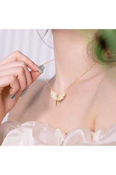 Hobisy Mikail Meleği Zirkon Taşlı Altın Kaplama Kolye | Şıklığı ve Anlamı Bir...