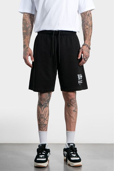 UKHWD SUPPLY Retro Y2K 100% Cotton Black Men's Shorts