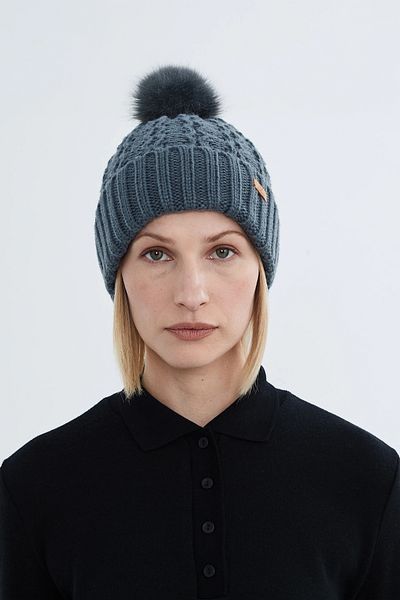 Nordbron Anthracite Beret Knitwear - Soft and Thick Knitted, Pompom Detailed Logo Winter Set