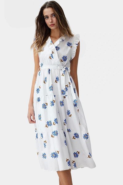PayBuy Summer Floral Print Midi Dress Cotton Terrycotton Fabric Comfortable Casual Style Stylish Look