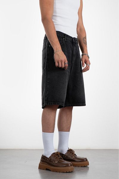 UKHWD SUPPLY Dark Gray Baggy Jean Men's Shorts Jorts