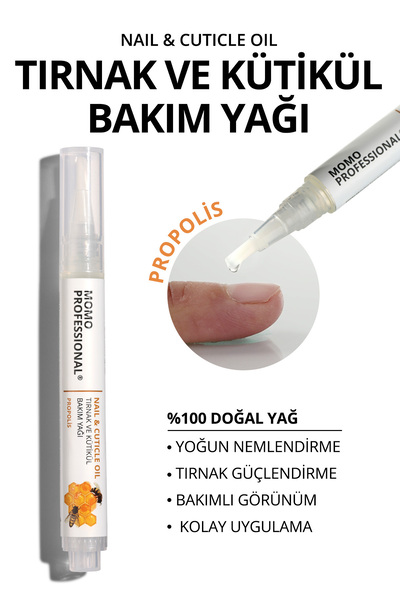 MOMO professional Propolis Özlü Tırnak Ve Kütikül Bakım Yağı Kalemi, 3 Ml, Güçlendirici Ve Koruyucu Etki