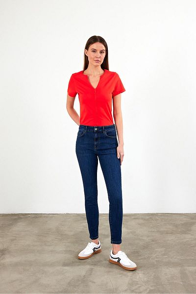 VENA Pantaloni skinny de damă Gabriella albastru închis