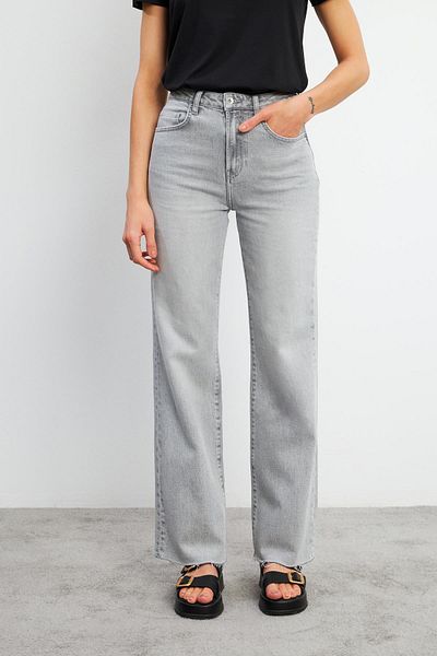VENA Γυναικείο Jean Παντελόνι Wanda Grey Wide Leg