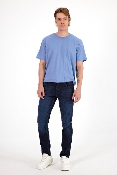 VENA Ανδρικό παντελόνι Edward Blue Black Slim Straight Jean