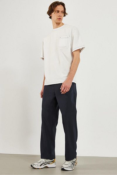 VENA Ανδρικό Smart παντελόνι Steve Navy Blue με ελαστική μέση Slouchy ίσιο πόδι