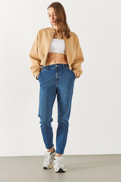VENA Pantaloni de jeans cu talie elastică Norah albastru închis (TENCEL)(TM) - ALBASTRU ÎNCHIS