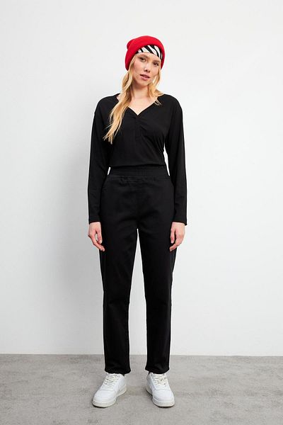 VENA Women's Marla Black Color High Waist Slouchy Pants