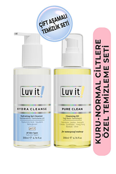 Luv it! Çift Aşamalı Temizlik Sağlayan Nemlendirme Etkili Cilt Bakım Seti (kuru-normal Ciltler)