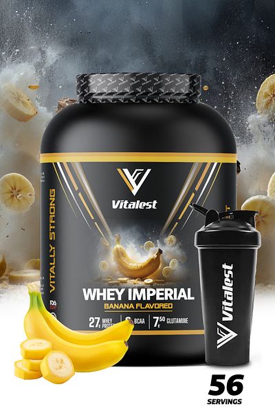 Vitalest Whey Imperial 2128 Gr. Banana Flavored Protein Powder