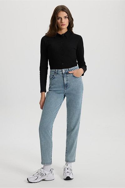 VENA Pantaloni Maria Vintage Med Blue Slim Mom Jean de damă