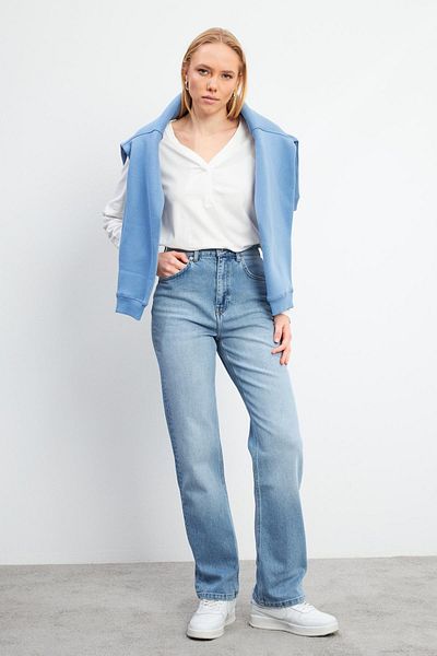 VENA Pantaloni de damă Marrakesh Vintage Med Blue Straight Fit Jean