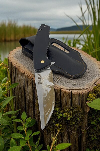 SürLaz İsme Özel Kamp Outdoor Çakı Kılıflı Paslanmaz Çelik Elde Üretim Kurt Işlemeli Set