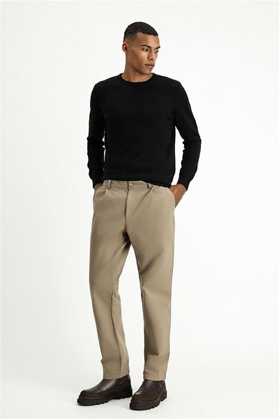 Kiğılı Regular Fit Lycra Pleated Canvas / Chino Pants