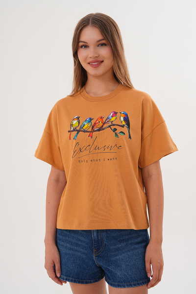 Basics&More Tricou pentru femei Taba Exclusive Only What I Want Bird cu impri...