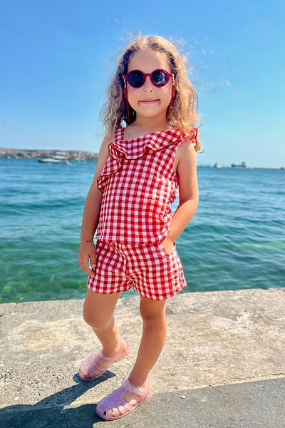 minojoy Red Gingham Girl's Blouse