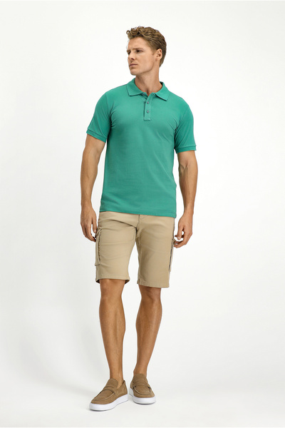 Kiğılı Slim Fit Slim Fit Βαμβακερό μπλουζάκι με γιακά πόλο χωρίς κάμψη