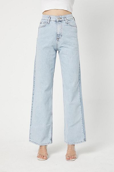 XRAY JEANS Pantaloni de damă decoltați, largi, albastru gheață, blugi Palazzo