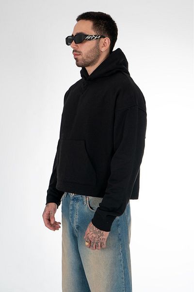 No Future Oversize Crop Hoodie - Th1011Sy