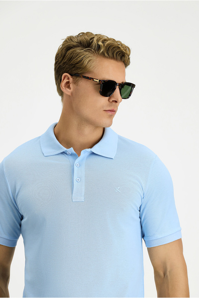 Kiğılı Slim Fit Slim Fit Βαμβακερό μπλουζάκι με γιακά πόλο χωρίς κάμψη