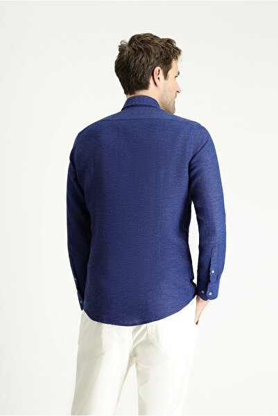 Kiğılı Αθλητικό βαμβακερό πουκάμισο με μακρυμάνικο σχέδιο με λεπτή εφαρμογή