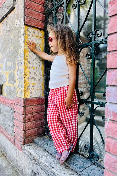 minojoy Red Gingham Girl's Pants