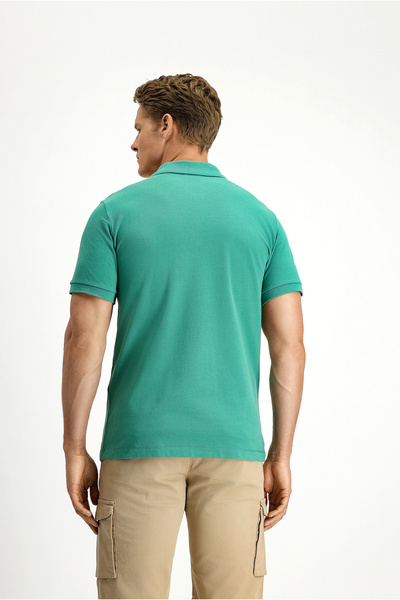 Kiğılı Slim Fit Slim Fit Βαμβακερό μπλουζάκι με γιακά πόλο χωρίς κάμψη