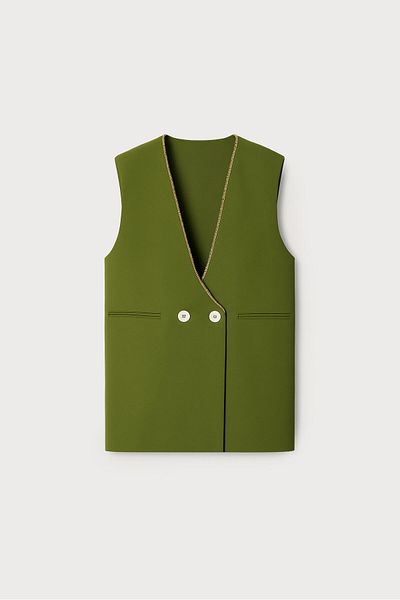 Touché Privé Stone Detail Linen Vest