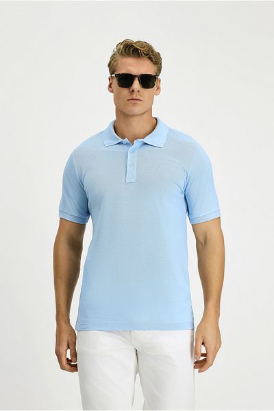 Kiğılı Tricou Slim Fit din bumbac, fără ondulații, cu gât polo