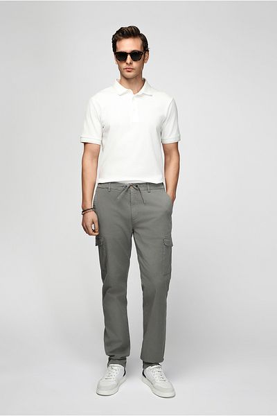 Kiğılı Regular Fit Lycra Elastic Waist Drawstring Lyocell Blend Cargo Pants