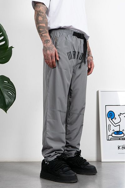 Super Rare Reflective Detailed Track Jogger Pants Pl1634Gr