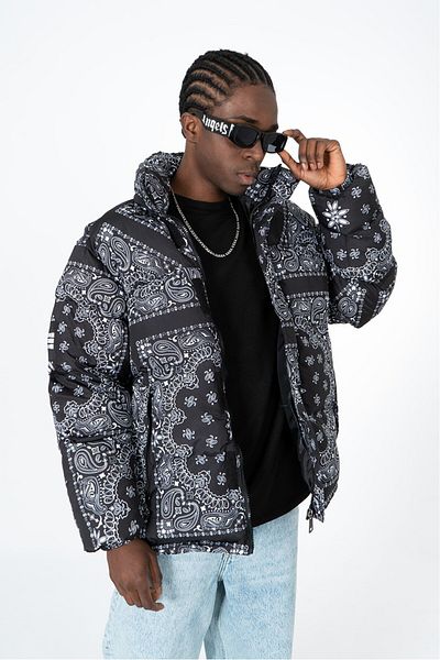 No Future Men's Paisley Puffer Coat - Nf0501Sy