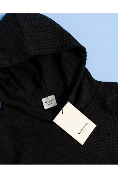 No Future Waffle Print Oversized Hoodie - Nf0538Sy