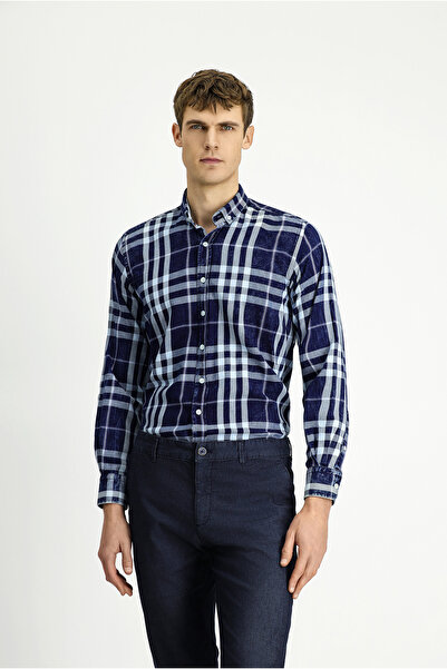 Kiğılı Μακρυμάνικο καρό αθλητικό βαμβακερό πουκάμισο με κουμπιά και γιακά