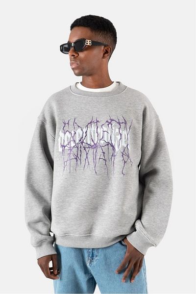 UKHWD SUPPLY Men's Oversize Sweatshirt - Decentralized Society Uk1020Grmj
