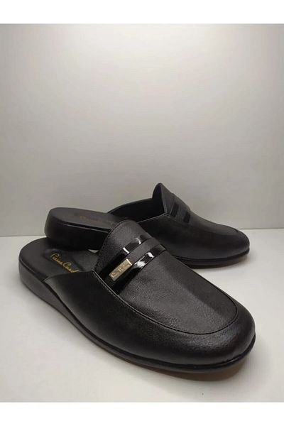Pierre Cardin Papuci negri din piele pentru bărbați L1.PC.004.0A.12.05