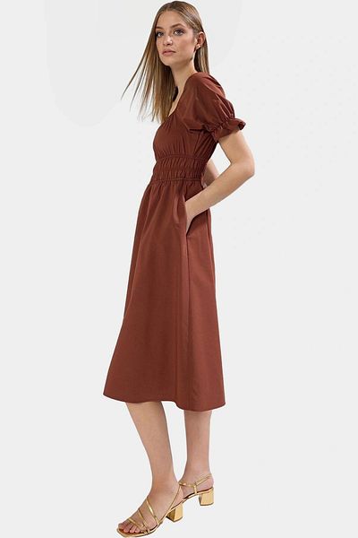 PayBuy Women's Summer Cotton Skater Dress Square Collar Short Sleeve Comfortable Casual and Stylish Quality Craftsmanship