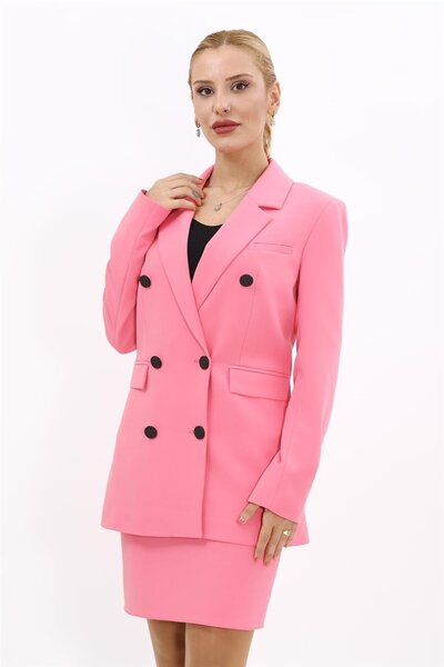 ÖNDER ÖZSOY Erkek Yaka Kuruvaze Blazer Ceket-Pembe