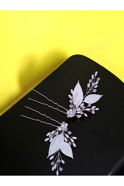 Mirnova Leaf Model Double Hairpin - Bridal Hairpin - Bridal Hairpin - Hair Accessory