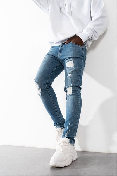 No Future Men's Skinny Jeans - Street Style Ripped Pants Nf0320Mvbz