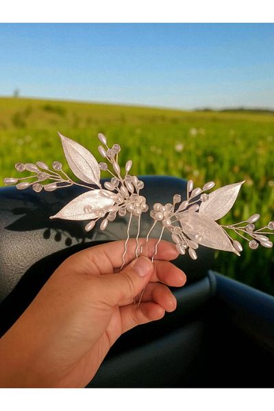 Mirnova Leaf Model Double Hairpin - Bridal Hairpin - Bridal Hairpin - Hair Accessory