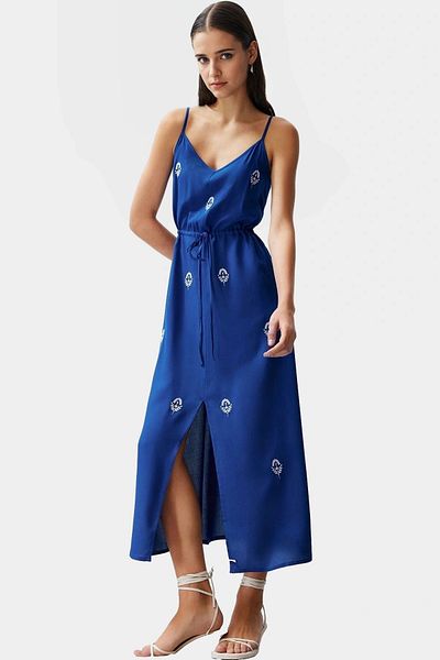 PayBuy Maxi Floral Embroidery Viscose Dress Long Lasting for Casual Summer Styles