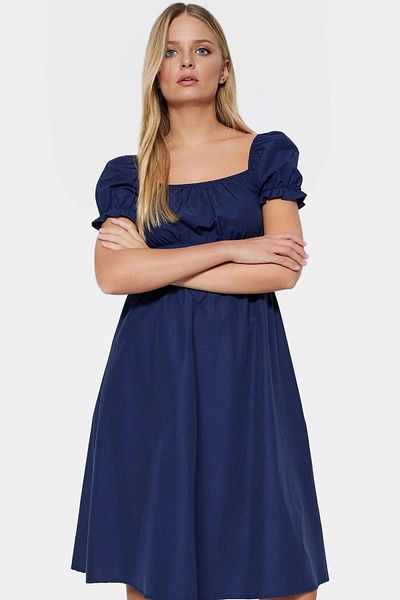 PayBuy Women's Summer Cotton Skater Dress Square Collar Short Sleeve Comfortable Casual and Stylish Quality Craftsmanship