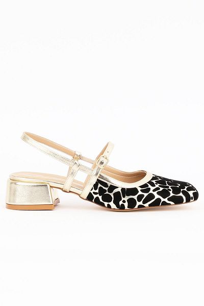 Paris Shoes Women's Gold Print Zeya Heeled Shoes