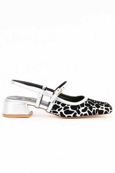 Paris Shoes Pantofi cu toc Zeya cu imprimeu argintiu de damă